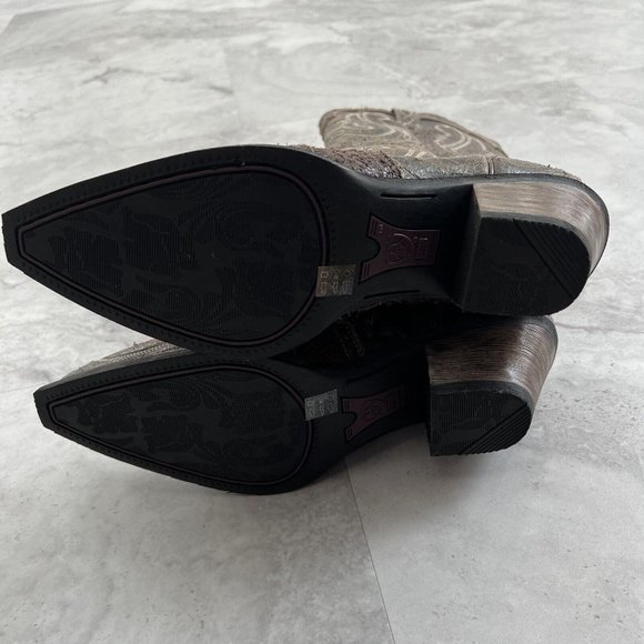 ARIAT Womens Heritage Leather Wing Tip Snip Toe Cowgirl Boots 9 B Broken-Slate - Picture 9 of 9